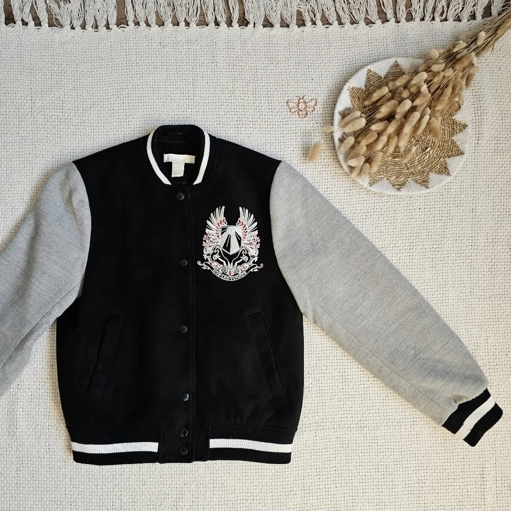 H&M Varsity Jacket With Vive Les Femmes Patch Size 2